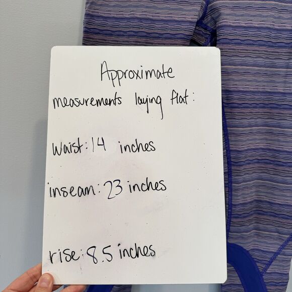 Lululemon Leggings Run Inspire Crop II Luxtreme Purple Stripe Yoga Women sz 6 - Picture 10 of 10